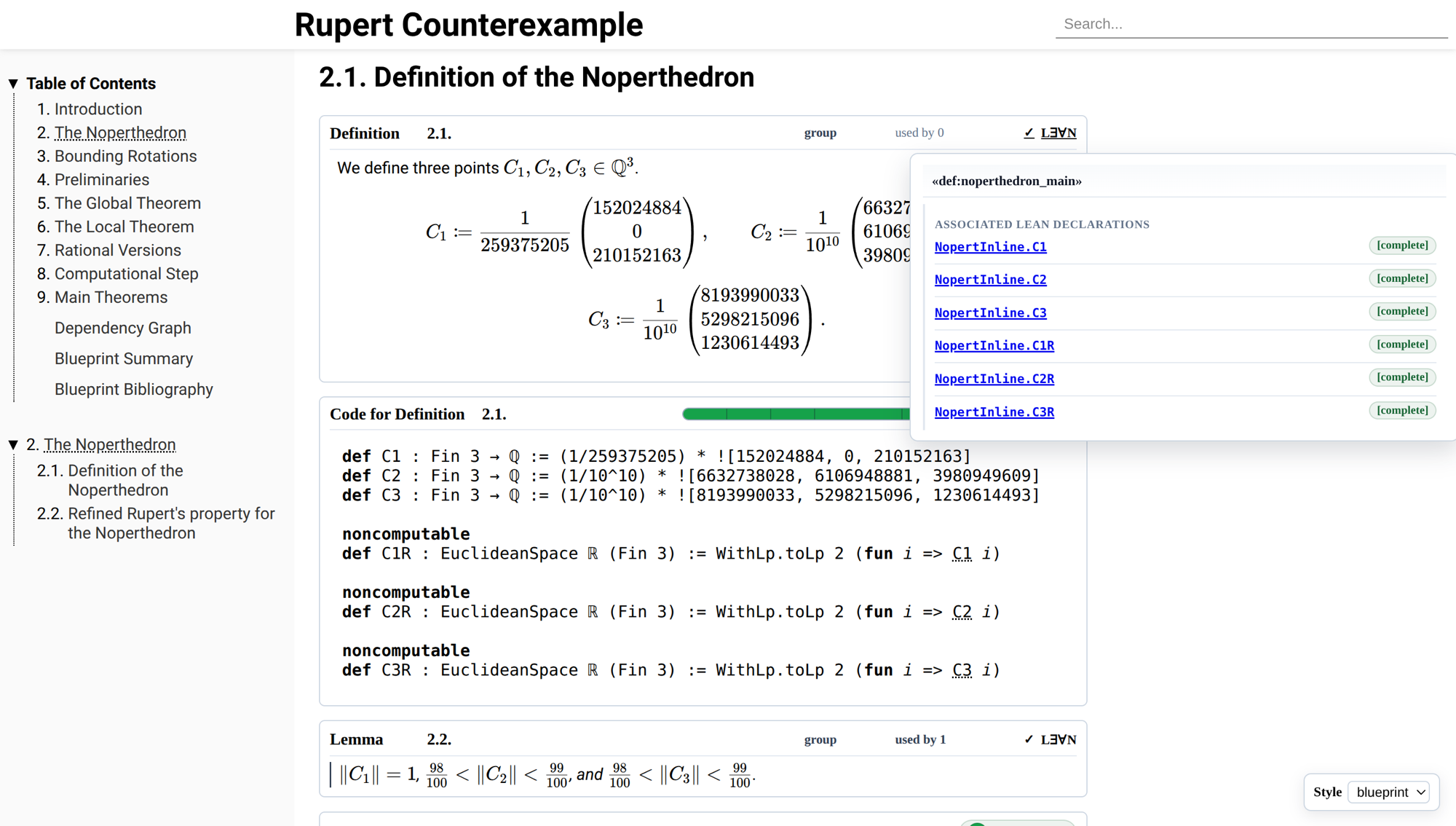 Verso Blueprint: Noperthedron