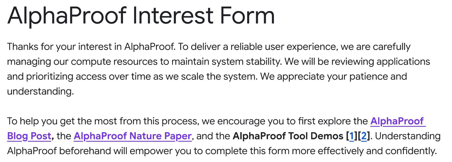 AlphaProof interest form