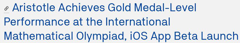 Aristotle achieves gold-medal performance