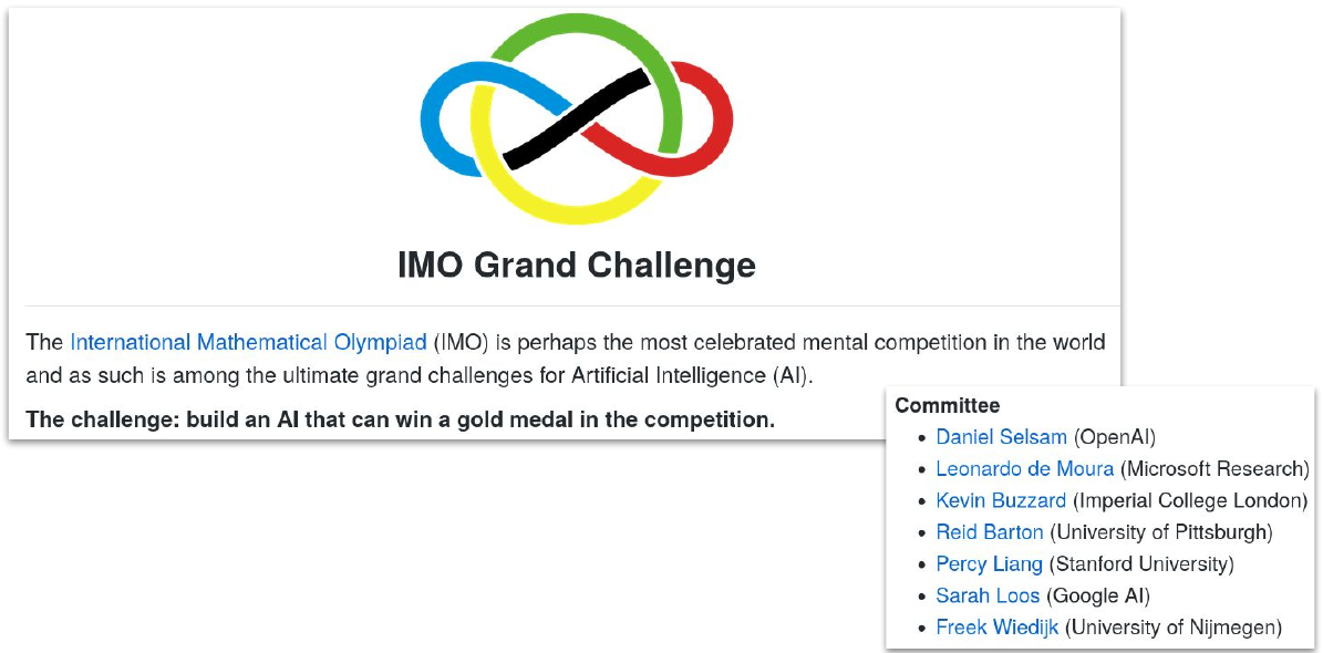 IMO Grand Challenge page and committee