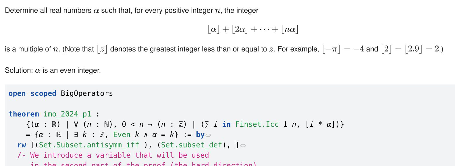IMO 2024 problem 1 in Lean