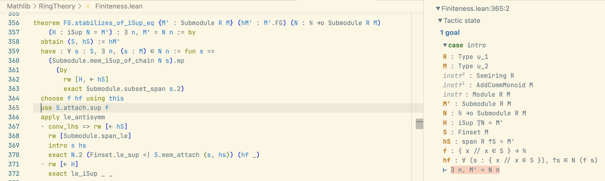 Lean in the editor: proof state alongside the code
