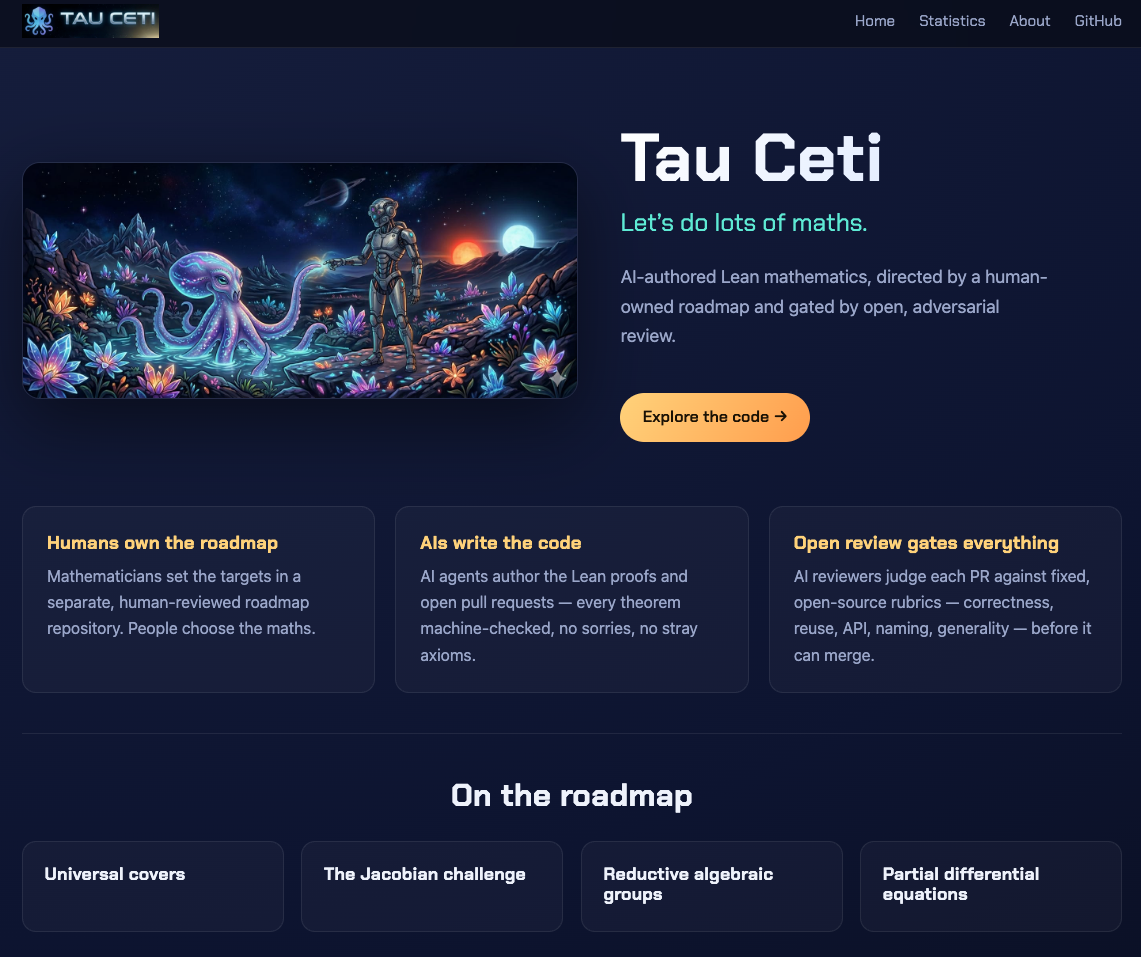 Tau Ceti project website