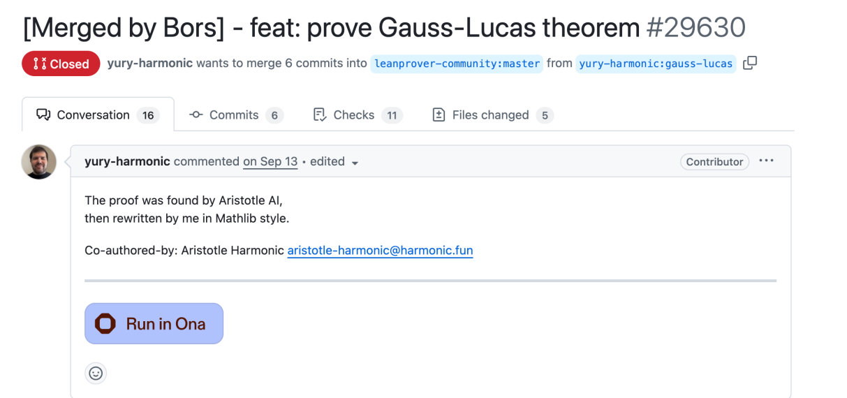 Aristotle proving Gauss-Lucas theorem in Mathlib